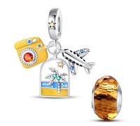 HappyStar 925 Sterling Silver Alien Dogs Pendant Insect Moon Princess Beads Charms for Bracelets Compatible Pandora Bracelet Women Jewelry Gift (With Spacer Bead)