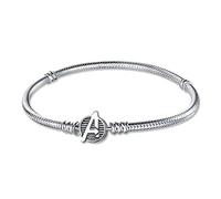 HappyStar 925 Sterling Silver Snake Chain Bracelet compatible Pandora charms With Fashion Classics Clasp Charm Bracelets jewellery Gift for Women(With Spacer Beads)
