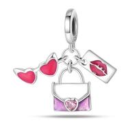 HappyStar Dangle Pendants 925 Sterling Silver Charms for Bracelets and Necklace Beads Charms Compatible Pandora European BraceletsMother's Day Gift(With Spacer Beads)