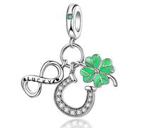 HappyStar Dangle Pendants 925 Sterling Silver Charms for Bracelets and Necklace Beads Charms Compatible Pandora European BraceletsMother's Day Gift(With Spacer Beads)