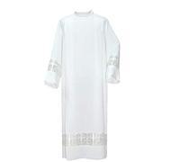 HappyStory Roman Cassock Clergy Catholic Church ALB Embroidery Hooded Robe - white - X-Large