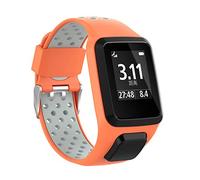HappyTop Watchband Replacement for TomTom Runner 2/3 Series, Spark 3, Golfer 2, Adventurer Smartwatch, Bicolourable Sport Wristband, Silicone (Orange+Grey)