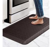 HappyTrends Kitchen Floor Mat - 4/5 Inch Thick Anti-Fatigue Kitchen Rug,Waterproof Non-Slip Kitchen Mats and Rugs Heavy Duty Ergonomic Comfort Rug for Kitchen,Office,Sink(17.3" x 28", Chocolate)