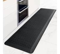 HappyTrends Kitchen Floor Mat - 4/5 Inch Thick Anti-Fatigue Kitchen Rug,Waterproof Non-Slip Kitchen Mats and Rugs Heavy Duty Ergonomic Comfort Rug for Kitchen,Office,Sink,Laundry,(22"x72", Black)