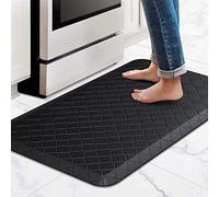 HappyTrends Kitchen Floor Mat Cushioned Anti-Fatigue Kitchen Rug,17.3"x28",Thick Waterproof Non-Slip Kitchen Mats and Rugs Heavy Duty Ergonomic Comfort Rug for Kitchen,Floor,Office,Sink,Laundry,Black