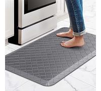 HappyTrends Kitchen Mat Cushioned Anti-Fatigue Kitchen Rug,17.3"x 28",Thick Waterproof Non-Slip Kitchen Mats and Rugs Heavy Duty Ergonomic Comfort Rug for Kitchen,Floor,Office,Sink,Laundry,Grey