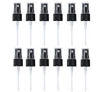 Happyupcity 12PCS BLack Plastic Spray Tops for Essential Oil Bottles 410/20mm Fine Mist Sprayer Cap Recycle and Reuse Replacement Pump Top Special for 20mm Caliber PET Bottles