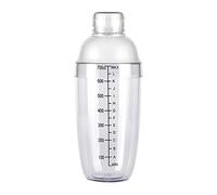 Happyupcity 1PC 700CC/24oz Empty Professional Clear Plstic Resin Cocktail Shaker with Scale and Strainer Top Drink Wine Tea Mixer Shaker Cup Bottle for Bar Party Home Use