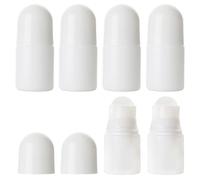 Happyupcity 6Pcs 30ml/1oz White Plastic Roller Bottles Empty Refillable Roll On Bottles Leak-Proof Deodorant Containers Travel Size Rollerball Bottle for DIY Essential Oil Perfumes Balms