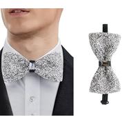 Happyupcity Mens Rhinestone Bow Tie Pre-Tied Bowtie Shiny Adjustable Formal Sequin Bow Ties for Wedding Parties