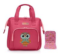 HappyVk-Baby Doll Nappy Bag Set for Kids-Doll Accessories Changing Bag -Owl Embroidery