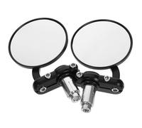 Happyyami 1 Pair Bar End Mirrors Motorcycle Rearview Side Mirrors Black Iron Handlebar Mount with Easy Installation and Enhanced Safety for Motorcycles and Electric Scooters
