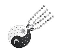 Happyyami 1 Pair Yin Yang Pendant Necklace 60cm Matching Puzzle Necklace Couples Chain Personalized Best Friend s for Men Women