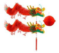 Happyyami 1 Set Chinatown Decoration Chinese New Year Supplies 2024 New Year Dragon Chinese Dragon Ceiling Decoration Garland Indoor Outdoor Pendant Chinese Style Dragon Lantern Paper 3d