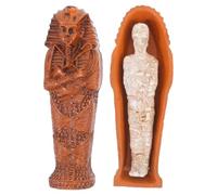 Happyyami 1 Set Egyptian King Tutankhamun Pharaoh Sarcophagus Mummy Figurine Mummy Cases Coffins Sculpture Tombstone Sculpture Halloween Decor