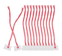 Happyyami 100pcs Red Mesh Fruit and Vegetable Storage Bags with White Labels, 40cm Thickened Reusable Onion, Potato, Garlic Net Bags for Kitchen and Refrigerator Organization