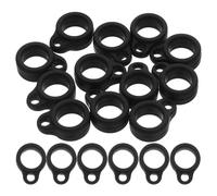 Happyyami 100pcs Silicone Rings Anti-Lost: Black Flexible Loops Rings with Neck Strap Lanyard for Multi-Purpose Use for Necklace Lanyard Pens