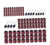 Happyyami 102pcs Sanding Drum Bands Set with Grit Sanding Band Sleeves for Nail Drill and Rotary Tools Includes Small Mandrels for Grinding Etching and Surface Finishing Wood