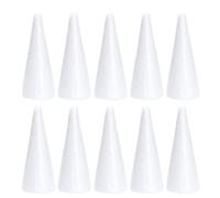 Happyyami 10pcs 18.5cm Polystyrene Cone White DIY Cone Foam Christmas Foam Cones White Craft Foam Cone Christmas Cone Shape Foam Tree Cones Block for Home Modeling Craft DIY Christmas Decorations