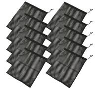 Happyyami 10pcs Black Drawstring Mesh Bags Breathable Tear-resistant Polyester Net Bags for Sports and Camping Multi-functional Storage and Equipment Carrying
