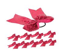 Happyyami 10pcs Cheer Bows Hair Accessories for Cheerleaders Hair Ties Glittery Design for Ponytails and Everyday Use for Teens and Boys and Girls Various Hairstyles