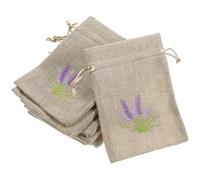 Happyyami 10pcs Reusable Linen Sachets Drawstring Closure Decorative Lavender Pouch for Home Decor and Closets Storing Dried Flowers