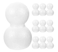 Happyyami 10PCS Snowman Crafts DIY Kit Paper Mache Cones Christmas Snowman Craft Shape White Foam Ball for Painting Polystyrene Snowman Shape Foam Molds DIY Craft Flower Wedding Decoration