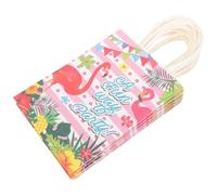 Happyyami 12pcs Flamingo Party Bags Paper Candy Gift Bags Creative Chic Stylish Wrapping for Hawaiian Luau and Family Party