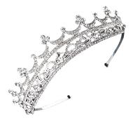 Happyyami 1pc Bride Crystal Wedding Crown Headdress Shiny Silver Tiara Elegant Hair Accessory for Wedding Parties Special Occasions Eye Catching Bridal Decor