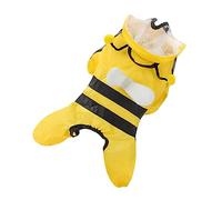 Happyyami 1pc Bright Hooded Pet Raincoat Bee-shaped Slicker for Puppies Lightweight and Easy to Wear for Outdoor Use Rainy Weather