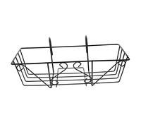 Happyyami 1pc Hanging Iron Flowerpot Holder Wall Mounted Square Planter Rack for Balcony Garden Home Decor Durable Black Metal Stand with European Style Design for Use