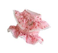 Happyyami 1pc Pet Floral Lace Vest Leash for Dogs and Cats Comfortable for Walking and Outdoor Activities Stylish Design for Spring and