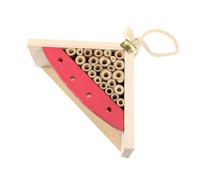 Happyyami 1pc Pine Wooden Bee House Garden Decorative Bee Breeding Shelter Ladybugs Cabin Honey Tool Hanging Room Pink