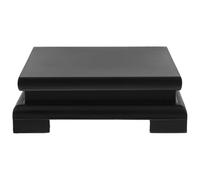Happyyami 1pc Wood Display Base Black Square Stand for Vase Bonsai Sculpture Flowerpot Indoor Plant Home Decor 15x5cm
