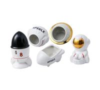 Happyyami 1set Cartoon Hamster Feeder Space-themed Ceramic Hideout Bathtub Water Dispensers for Pets Collection for Hamsters and Guinea Pigs
