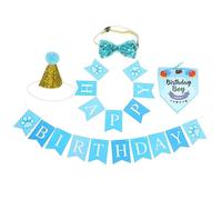Happyyami 1set Cat Birthday Party Hat Bow Tie Collar and Banner Adorable Decorations for Feline Celebrations for Everyday Costumes and Photo Opportunities