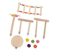 Happyyami 1set Parrot Chew Toys Climbing Ladder Playground for Birds Safe and Materials Engaging and Fun for Parakeets and Cockatiels