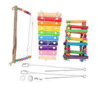 Happyyami 1set Parrot Swing Toys Hanging Feeding Toys for Chickens and Birds Bite-resistant Perch and Climbing Accessories to Coordination and Reduce Loneliness
