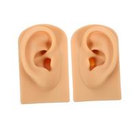 Happyyami 1Set Realistic Silicone Ear Model for Piercing Practice Fake Ear Display for Jewelry Showcase Durable and Lightweight Human Anatomy Training Tool Skin Tone