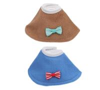 Happyyami 2 Pcs Parrot Collar Anti-biting Protective Neckwear for Birds Soft Lightweight Collar for Injury and Surgery Easy to Wear Blue and