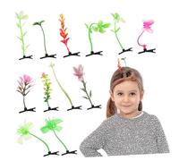 Happyyami 20 Pcs Sprout Clips Bulk Charming Plant Hair Accessories for Festivals Rave Events and Everyday Wear Multi Functional Durable Hair Clips with Diverse Styles and Nature Inspired