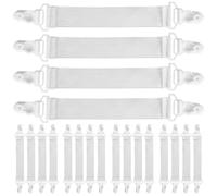 Happyyami 20pcs Bed Sheet Clips Straps Fasteners for Bedding Plastic and Canvas Material Bed Sheet Holder and Mattress Protected for Keeping Clean
