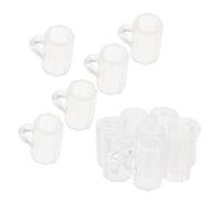 Happyyami 20pcs Doll House Miniature Beer Mugs Mini Beer Cups with Handles for Mini House Landscaping Desktop Ornaments and Craft Projects