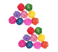 Happyyami 20pcs Parrot Toys for Small Parrots Budgie Toy Talking Bird Bird Balls Flying Rattan Balls for Random Color