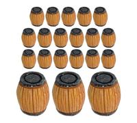 Happyyami 20pcs Rustic Mini Barrel Decor 1.8cm Resin Tiny Barrel Model for Fairy Garden Dollhouse Accessories Compact and Deformation Resistant and Diorama