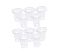 Happyyami 20pcs Translucent Plastic Net Pots Baskets for Hydroponic Vegetables and Orchids, 50mm Mesh Holes, 68mm Height, Soilless Culture Plant Cups for Indoor and Aquaponic Gardening