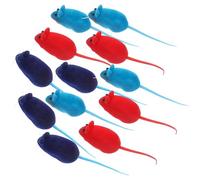 Happyyami 20pcs Vinyl and Flocking Artificial Mouse for Cat and Kitten with Sound Design, Safe Material, for Party Decor and Office Entertainment Random Color