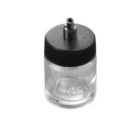 Happyyami 22cc Airbrush Paint Bottles Set Refillable Glass and Plastic Paint Jars with Cover Adaptor for Model Painting Accessories, Quick Interchange Airbrush Tool for Hobby Crafts