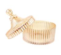 Happyyami 290ml Glass Candy Dish with Lid for Household and Store Use, Crystal Storage Jar Featuring Creative Design and Good Decoration