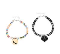 Happyyami 2pcs Adorable Pet Necklaces Cat Collars Bells Hanging Accessories for Kittens Puppies for Holiday Cheer and Crafts